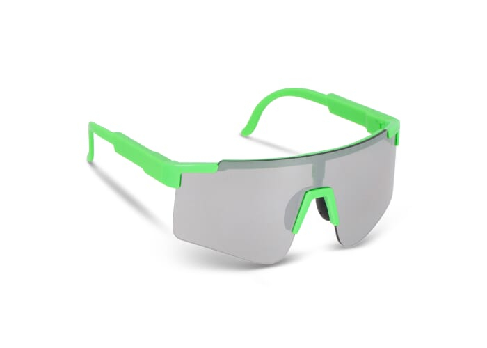 Lunettes de sport promotionnelles UV400 avec verres miroir Assortiment fluorescent / Vert